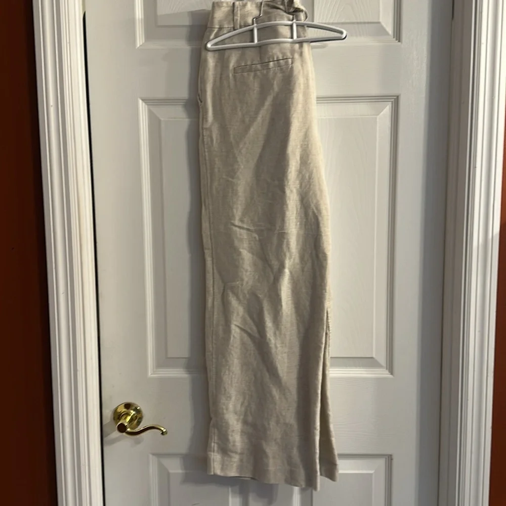 tan linen blend Loft Peyton trouser size 4 - Picture 2 of 6